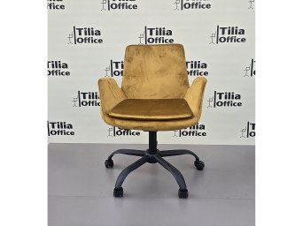 Maki Çalışma ve Çocuk Koltuğu Siyah Yonca Ayak Hardal